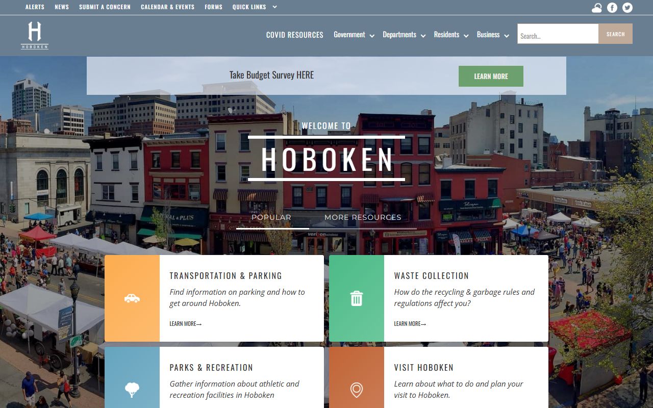 City of Hoboken official website for family court records information