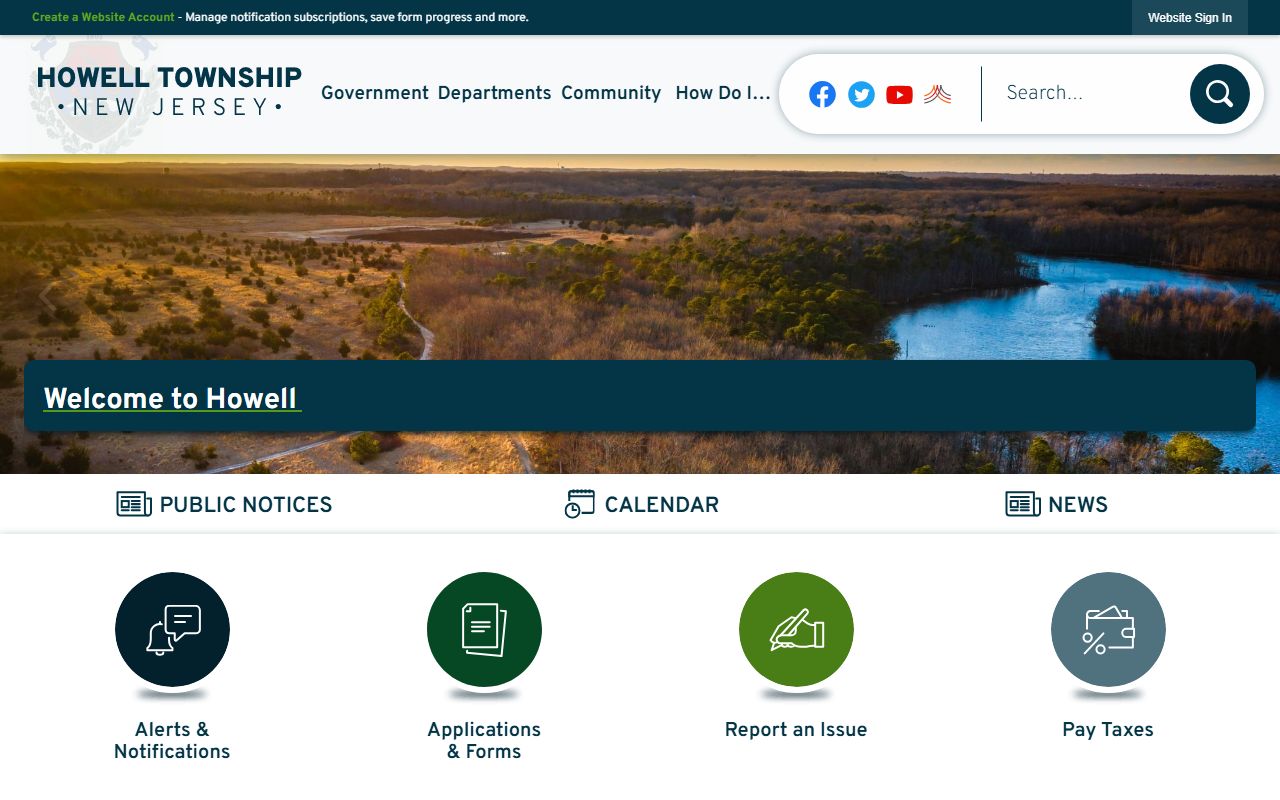 Howell Township official website for Monmouth County family court records