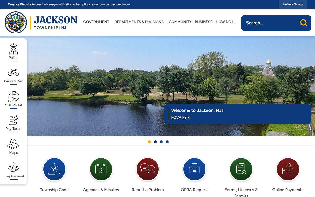 Jackson Township official website for Ocean County family court records