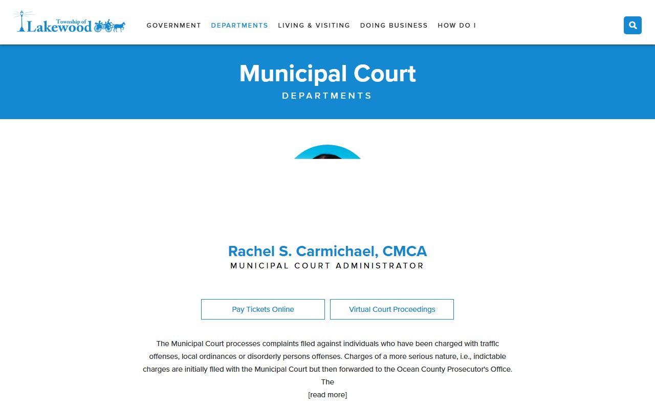 Lakewood Municipal Court for Lakewood Township family court records