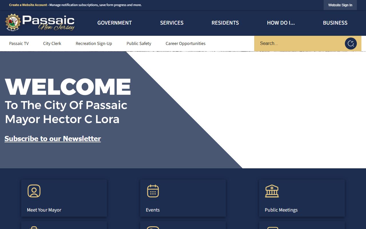 City of Passaic official website resources for family court records