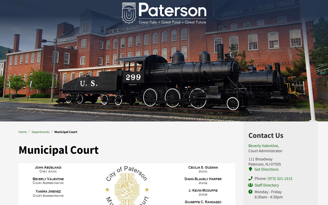 Paterson Municipal Court building related to Paterson family court records