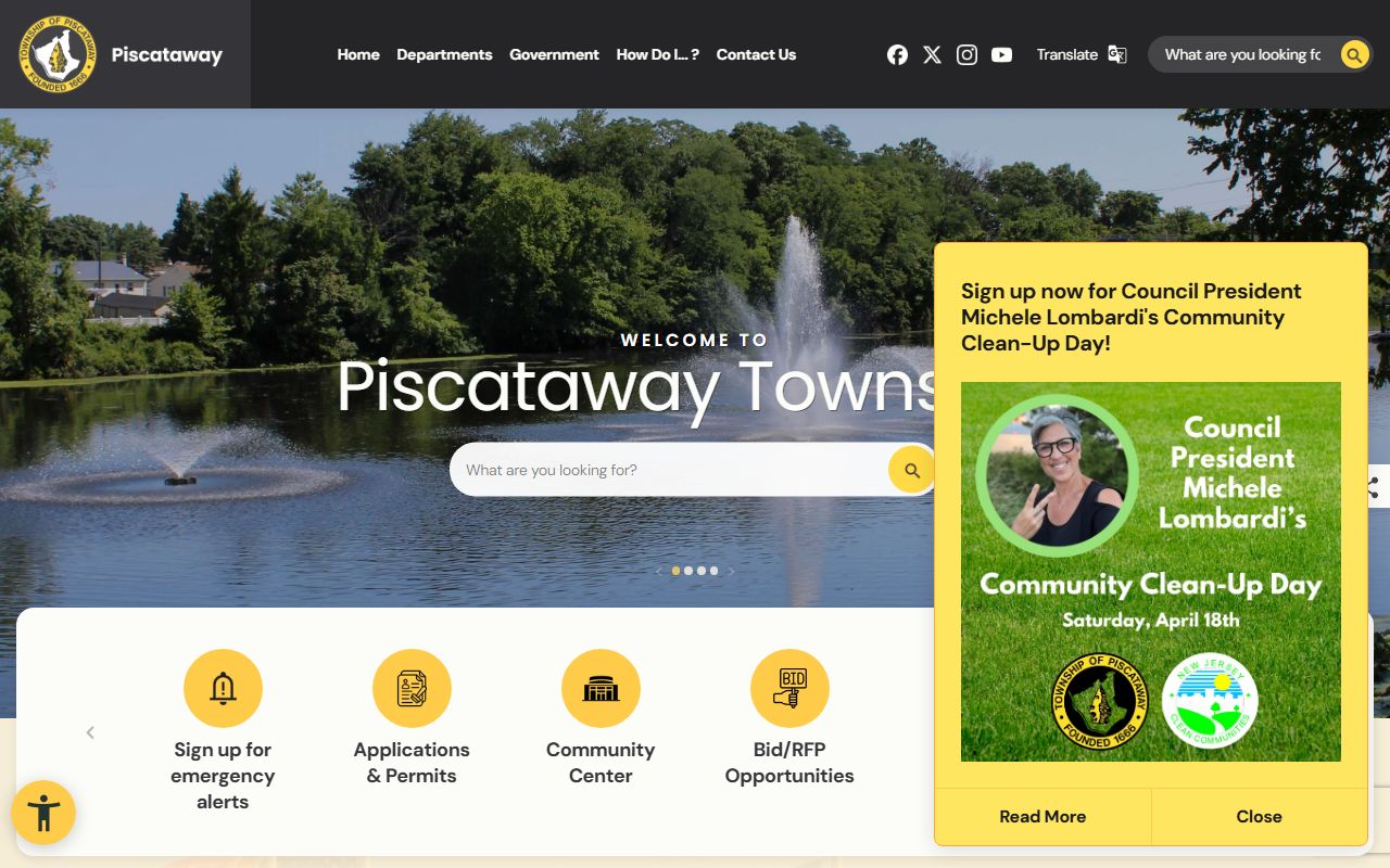 Piscataway Township official website for family court records information