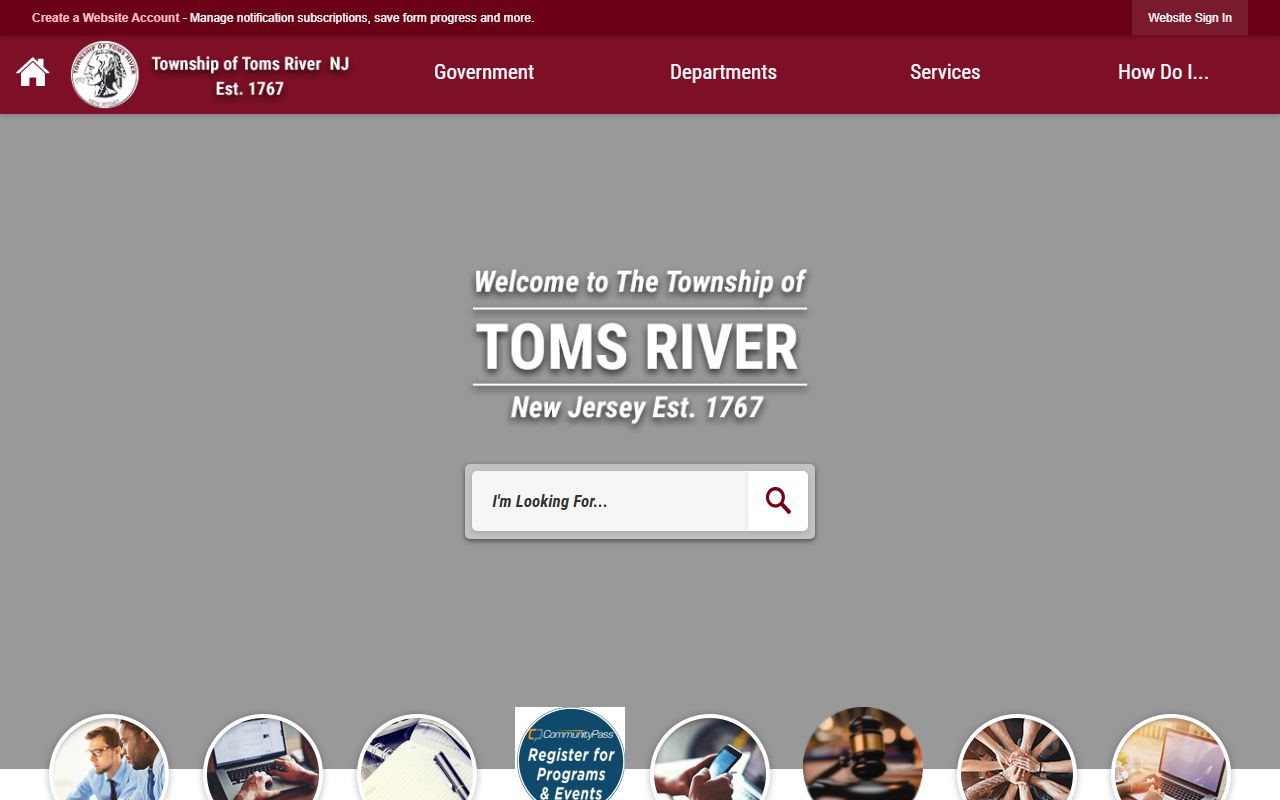 Toms River Township official website for Toms River Township family court records
