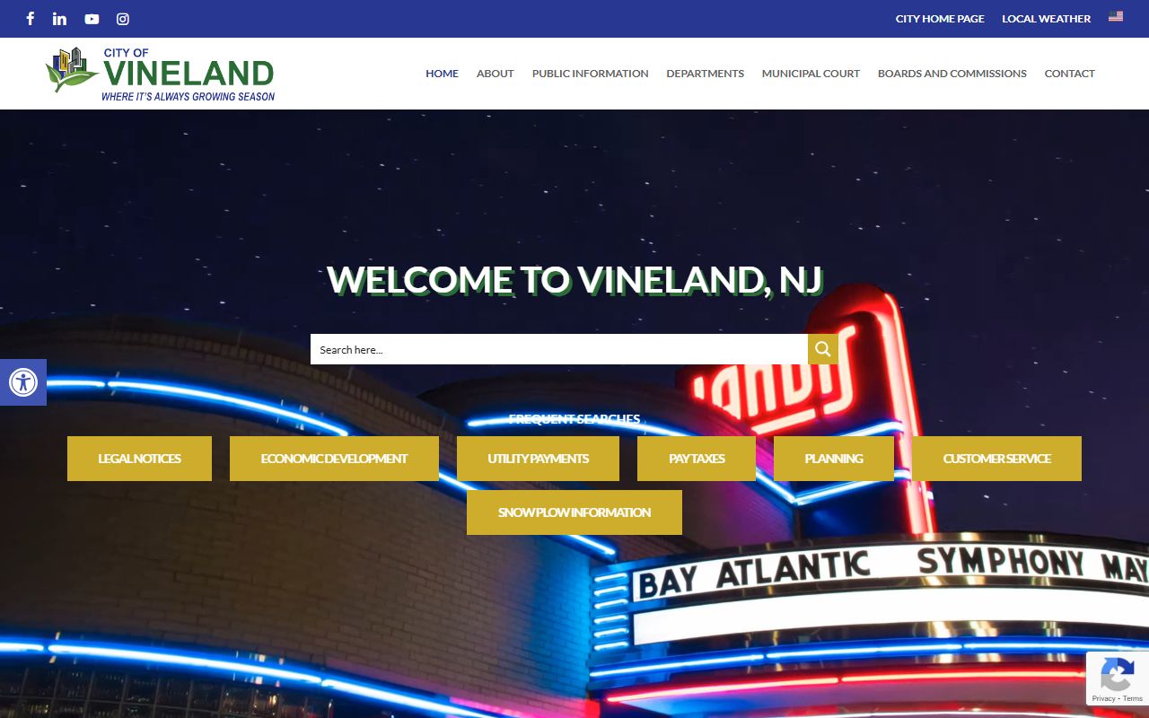 City of Vineland official website for family court records information