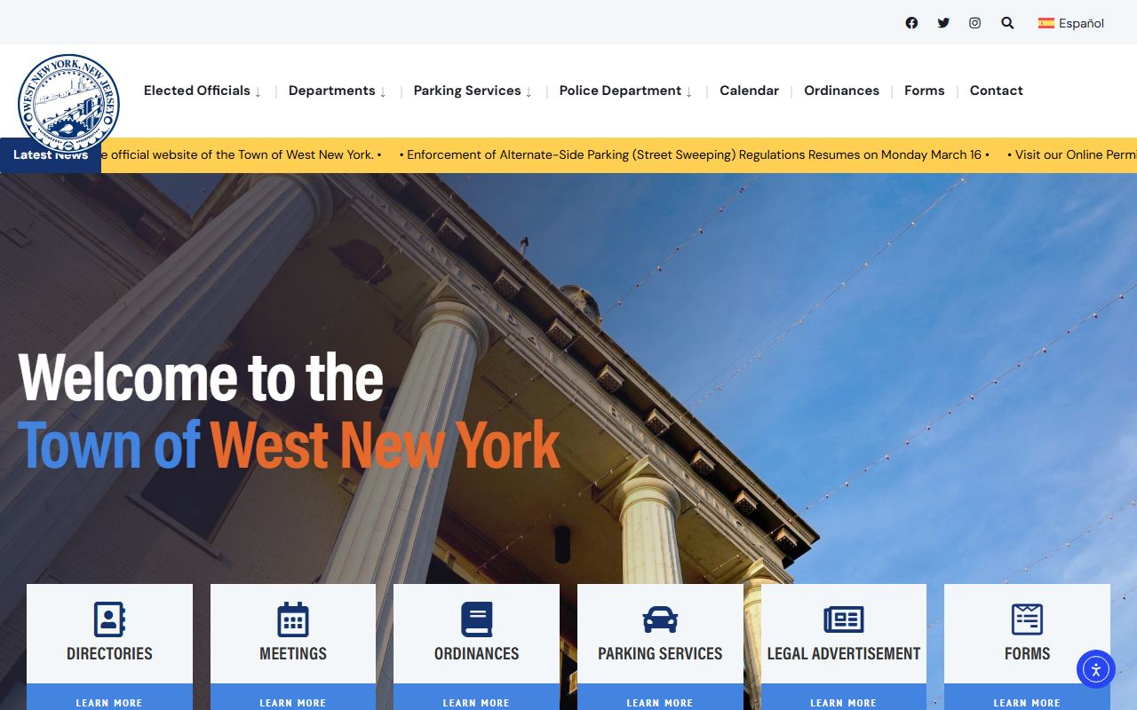 Town of West New York official website for Hudson County family court records