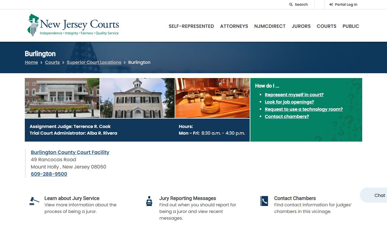 Burlington County family court records vicinage website