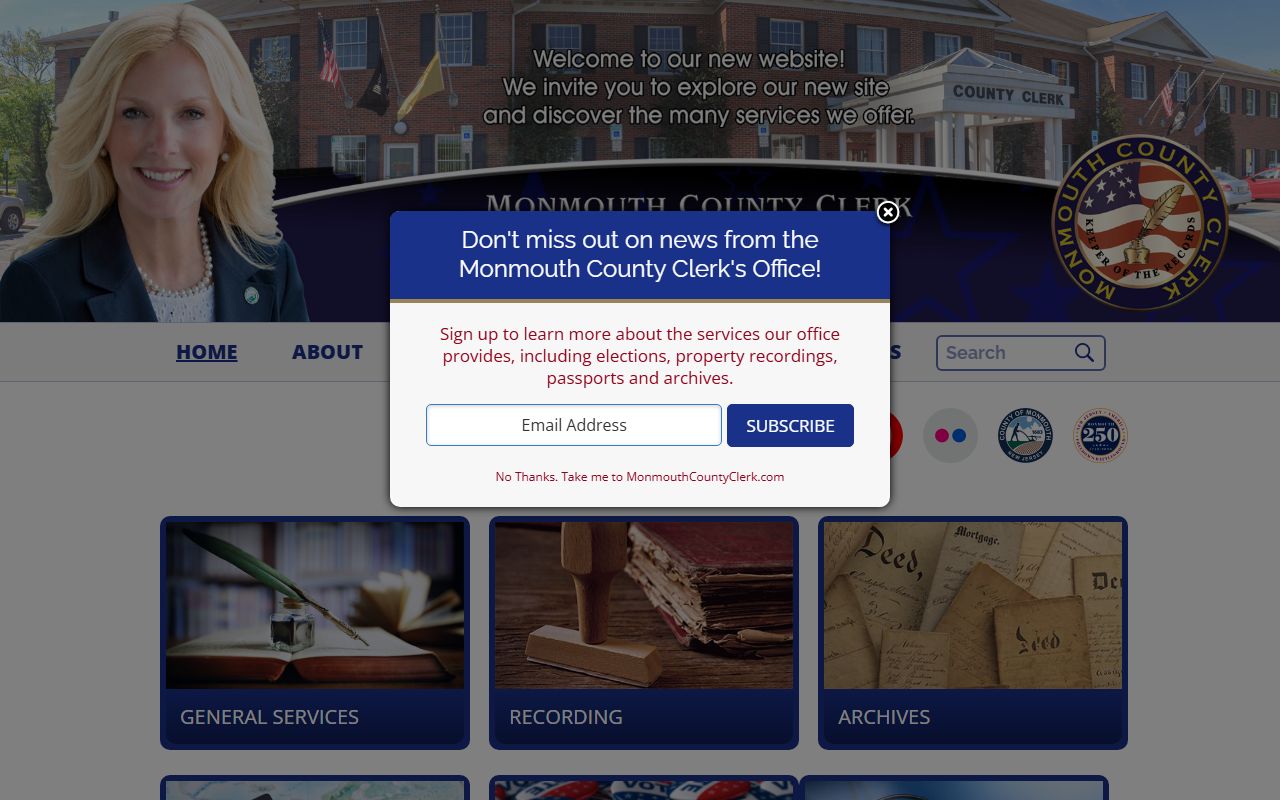 Monmouth County Clerk office for family court records