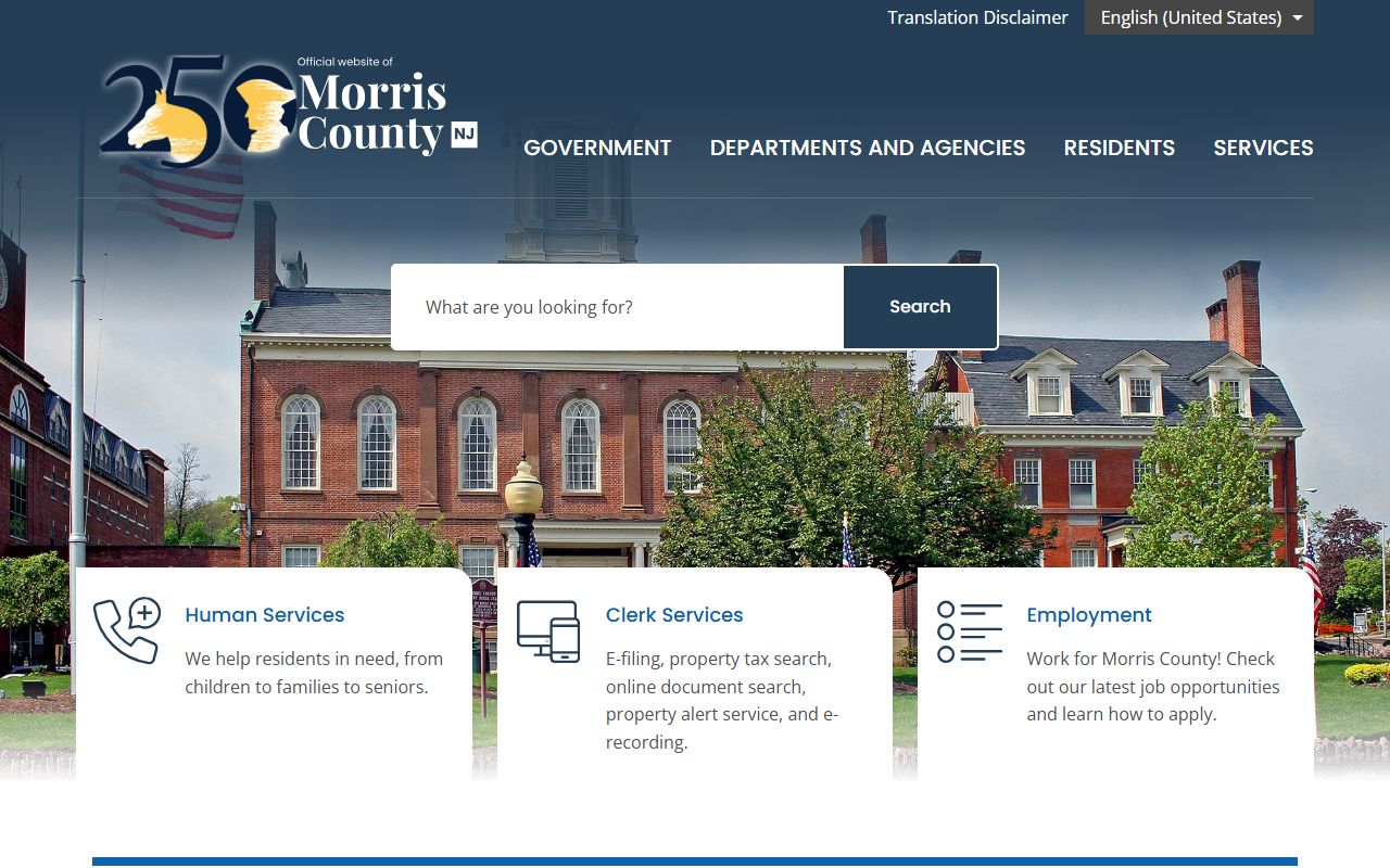 Morris County government portal for family court records