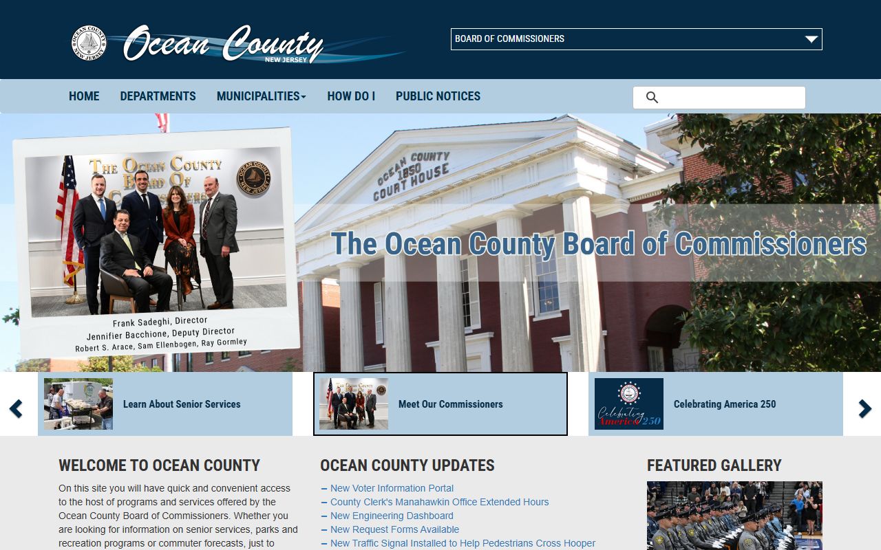 Ocean County government portal for family court records