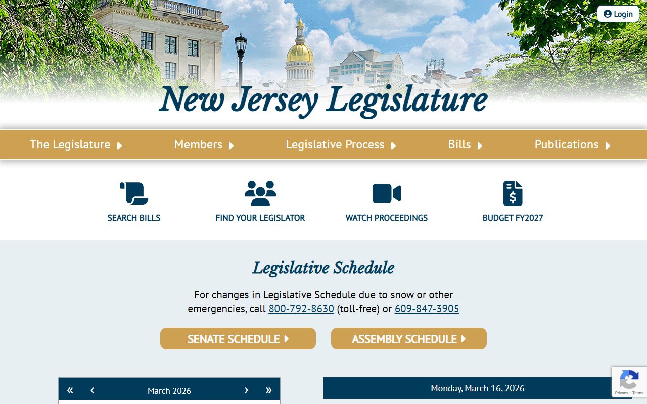 New Jersey Legislature information for family court laws